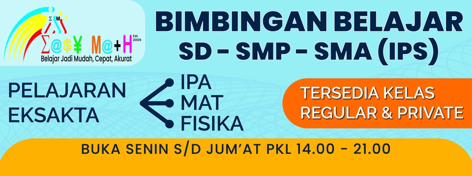 Jasa desain banner instagram untuk bimbingan belajar SD SMP SMA IPS dengan materi IPA, MAT, FISIKA.