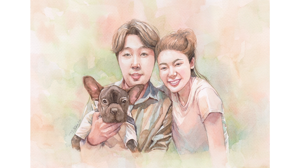 วาดภาพเหมือน Portrait - รับวาดภาพเหมือนสีน้ำ Portrait คน สัตว์ ดอกไม้ วิว  - 23