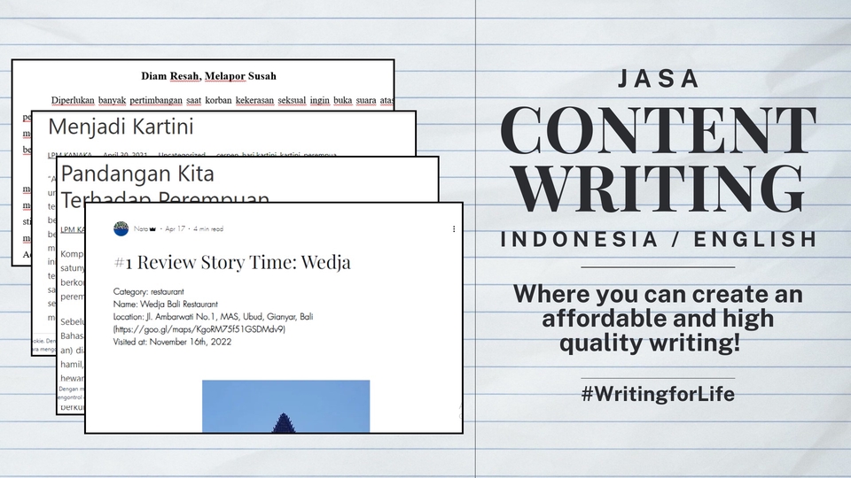 Penulisan Konten - Content Writer and Content Planner - 1