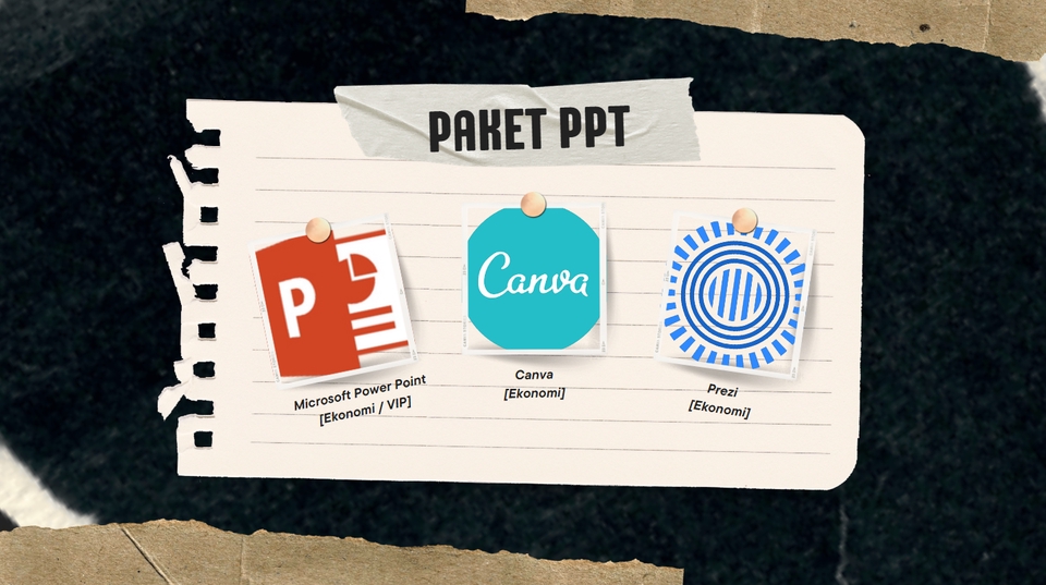 Jasa pembuatan slide presentasi dengan Microsoft PowerPoint, Canva, dan Prezi untuk kebutuhan skripsi, bisnis, dan lainnya.