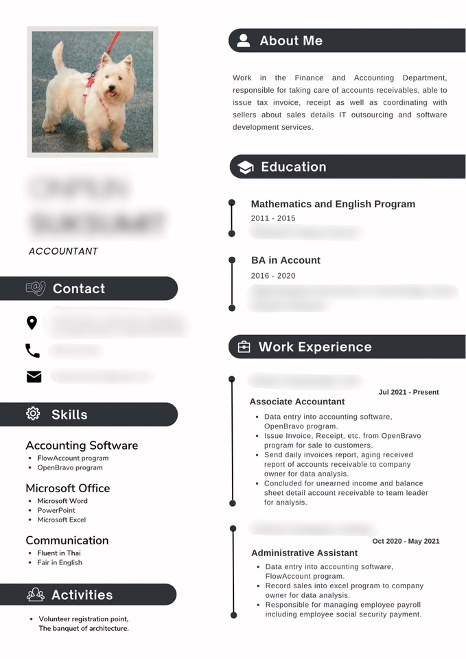 Portfolio & Resume - รับออกแบบ Resume I ฝึกงาน I สมัครงาน I มหาวิทยาลัย - 4