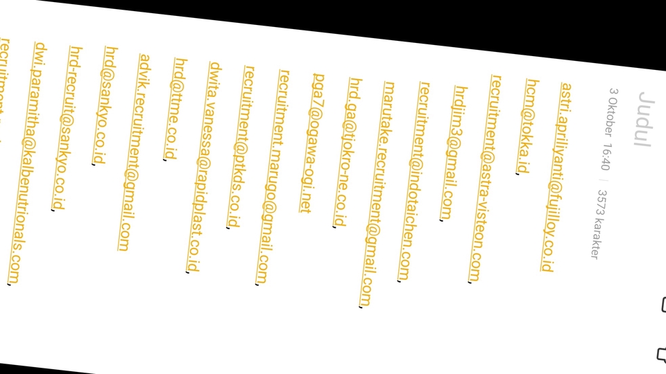 Jasa Lainnya - Jasa Email Ke berbagai macam perusahaan - 1