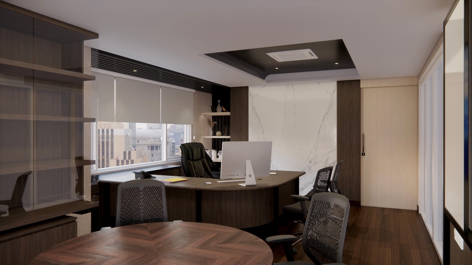 Jasa Desain Interior Kantor Minimalis Modern 3D: Render desain ruang kerja profesional