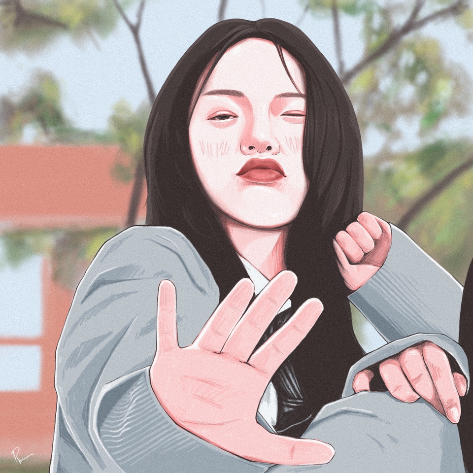 รับวาดภาพเหมือนสไตล์การ์ตูน ภาพวาดหญิงสาวสวย ภาพประกอบบุคคล