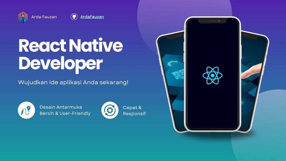 Jasa pembuatan aplikasi mobile React Native, buat aplikasi android dan iOS dengan desain antarmuka bersih dan user-friendly.