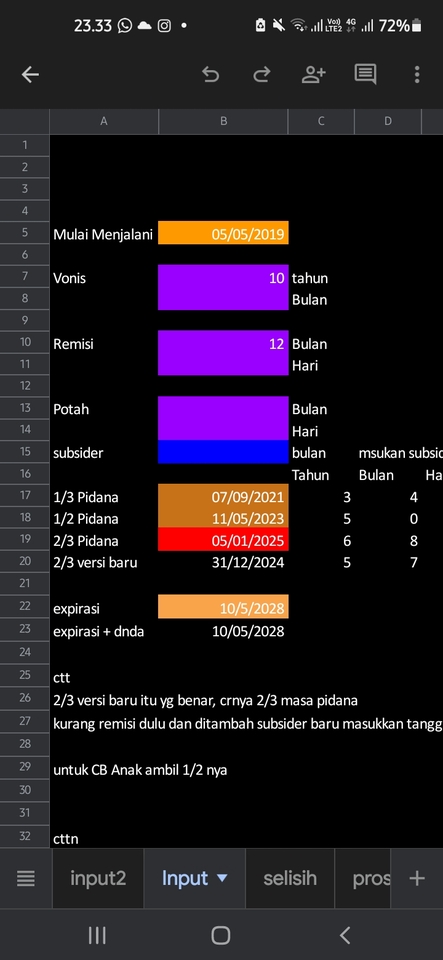 Hukum - Hitung 2/3 Masa Pidana Untuk Pengurusan PB,CB,CMB, dalam 5 menit - 2