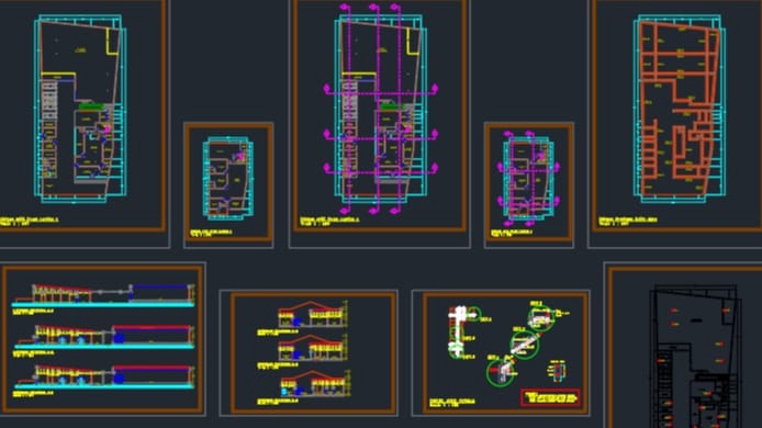 CAD Drawing - Gambar Kerja IMB Rumah Tinggal , Ruko, Kantor, Mess- 5000/m2 - 24
