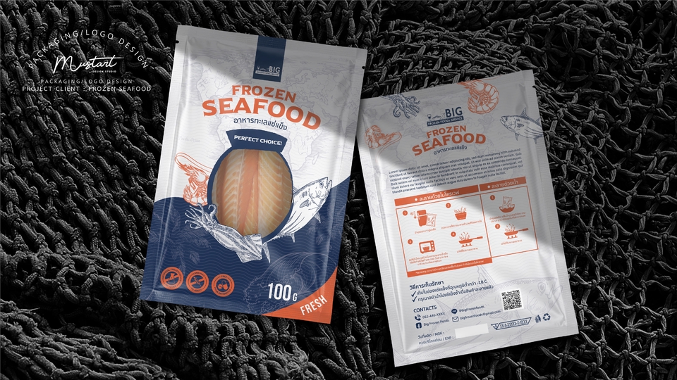 ออกแบบแพคเกจจิ้งอาหารทะเลแช่แข็ง ออกแบบบรรจุภัณฑ์อาหารทะเล frozen seafood