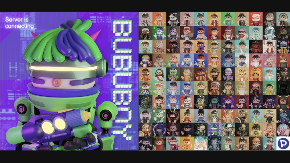 รับปั้นโมเดล 3d โมเดลหุ่นยนต์ 3 มิติ สีเขียว สีฟ้า สีม่วง