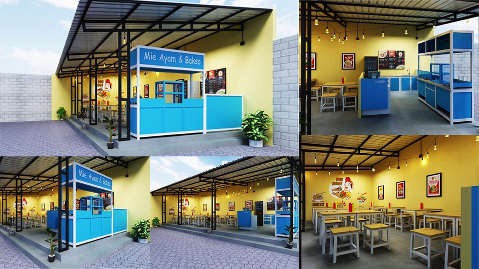 3D & Perspektif - JASA DESAIN INTERIOR CAFE DAN FOODCOURT - 12