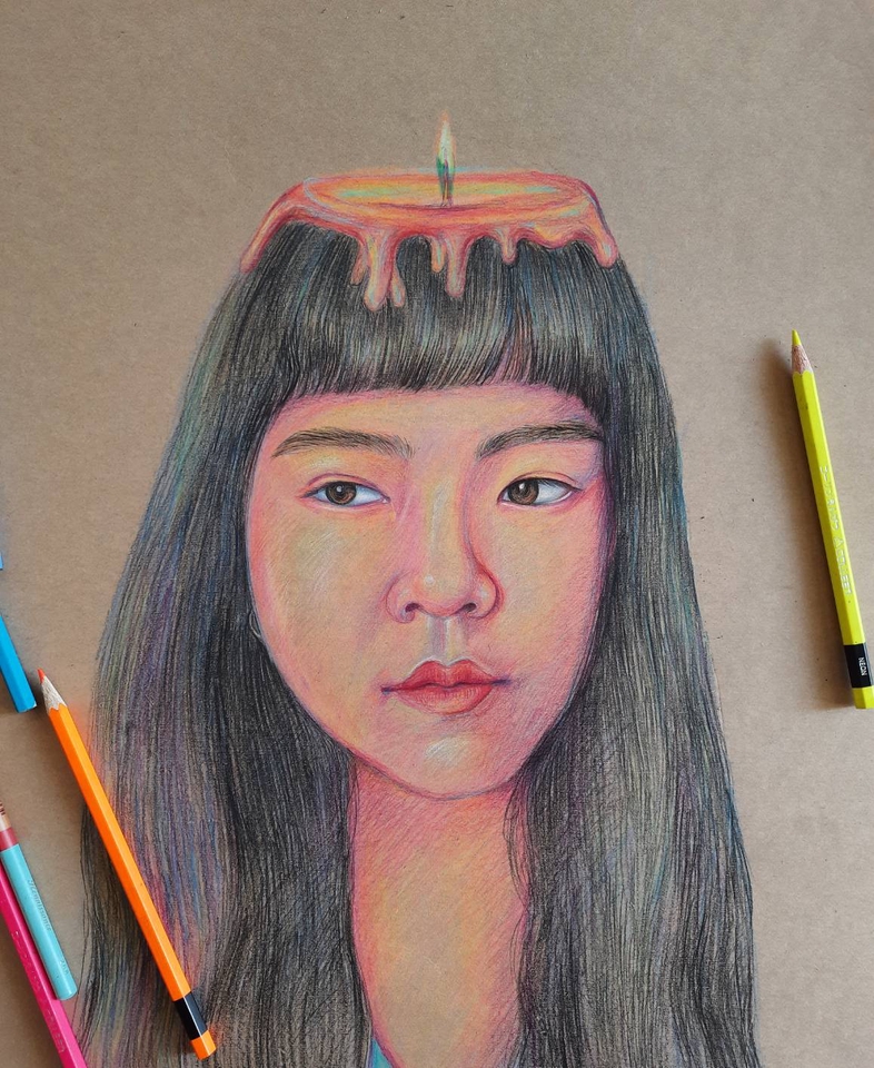 วาดภาพเหมือน Portrait - รับวาดภาพคนเหมือน สีน้ำ สีไม้ portrait ภาพประกอบ คน สัตว์เลี้ยงดอกไม้ อาหาร หรือวิว - 5