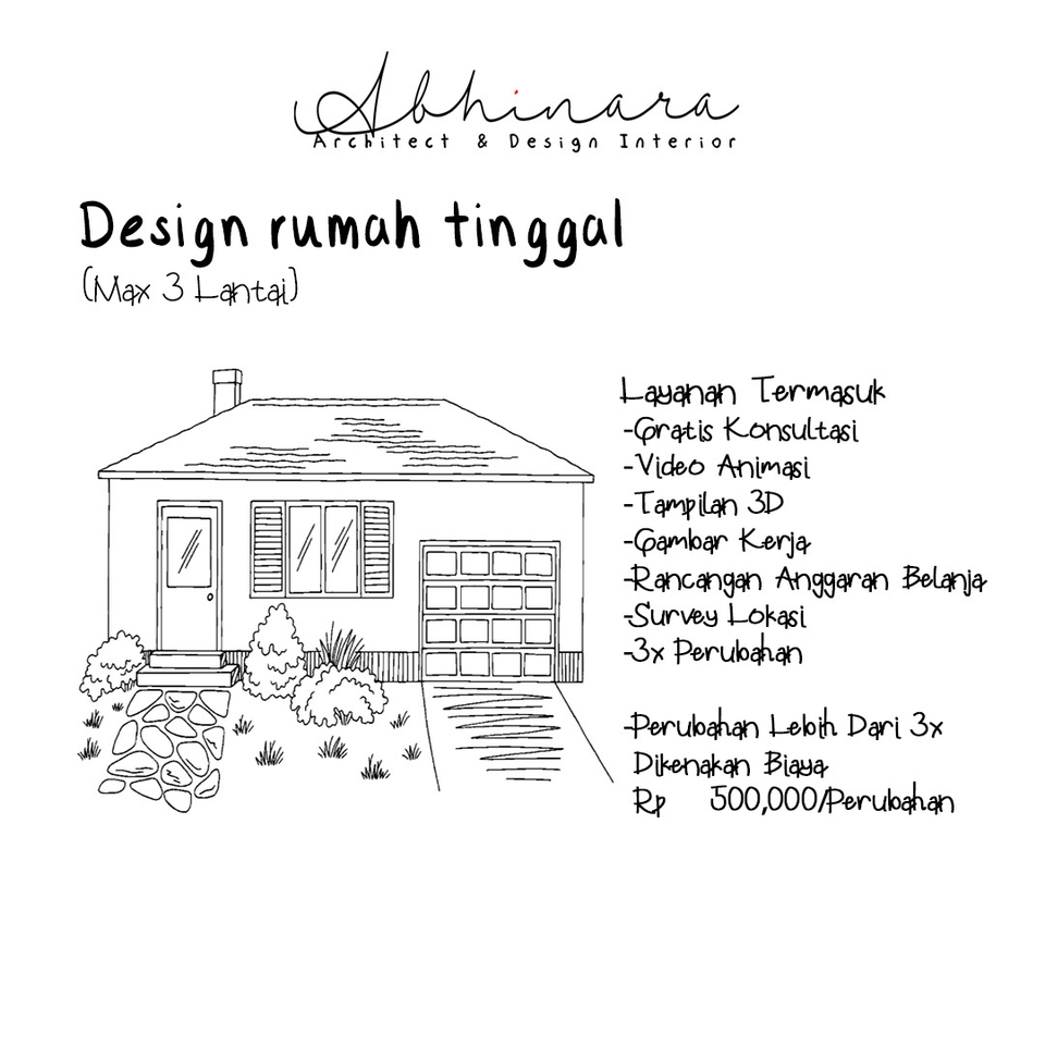 3D & Perspektif - Jasa arsitek & Desain Interior Bandung , Gambar Kerja, RAB (Desain Rumah, Cafe, Restoran, Toko, dll) - 7