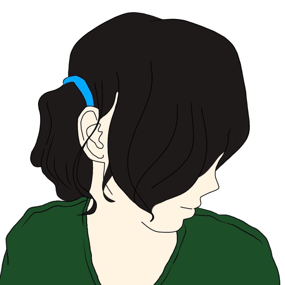 Ilustrasi digital wanita berambut hitam dengan baju hijau, cocok untuk desain karakter kartun, avatar, ilustrasi buku cerita anak, ilustrasi cover buku