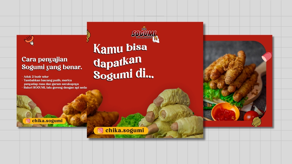 Jasa desain banner instagram - banner promosi makanan sogumi dengan desain unik dan menarik.