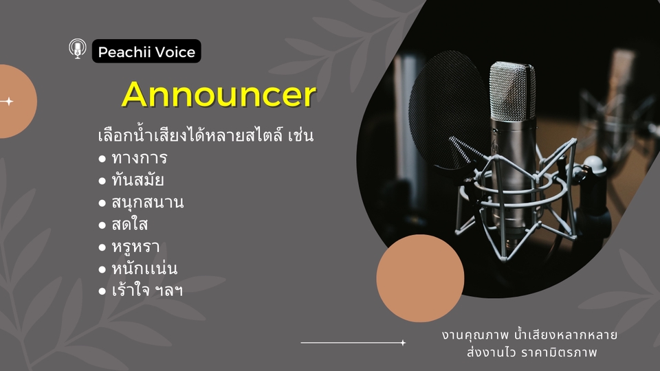 Voice Over - บริการลงเสียง พากย์เสียง : งานคุณภาพ น้ำเสียงหลากหลาย ส่งงานไว ราคามิตรภาพ - 3