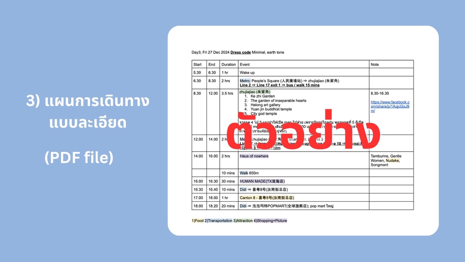 รับวางแผนเที่ยวญี่ปุ่นแบบละเอียด PDF