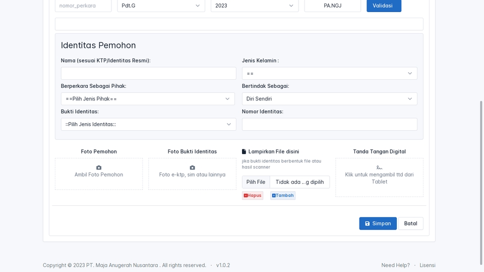 Web Development - Aplikasi Pengambilan Produk Akta Cerai dan Salinan Putusan - 2