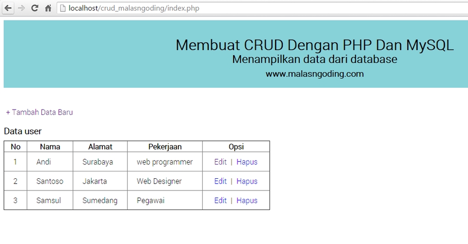 Jasa Lainnya - Create, Read, Update dan Delete  PHP MYSQL (CRUD)  - 4