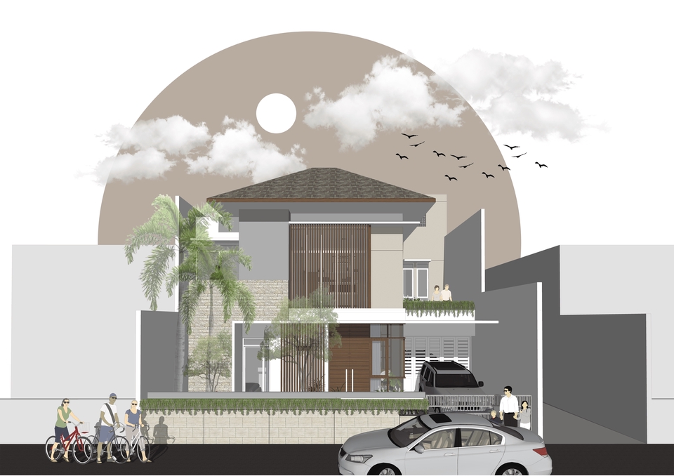 Jasa desain eksterior rumah minimalis modern dengan desain 3D
