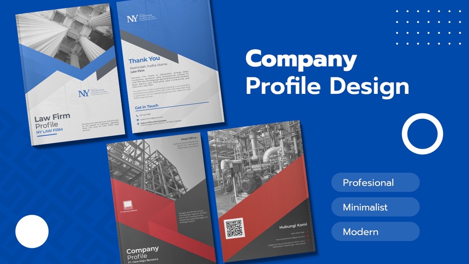 Desain company profile profesional minimalis modern untuk perusahaan