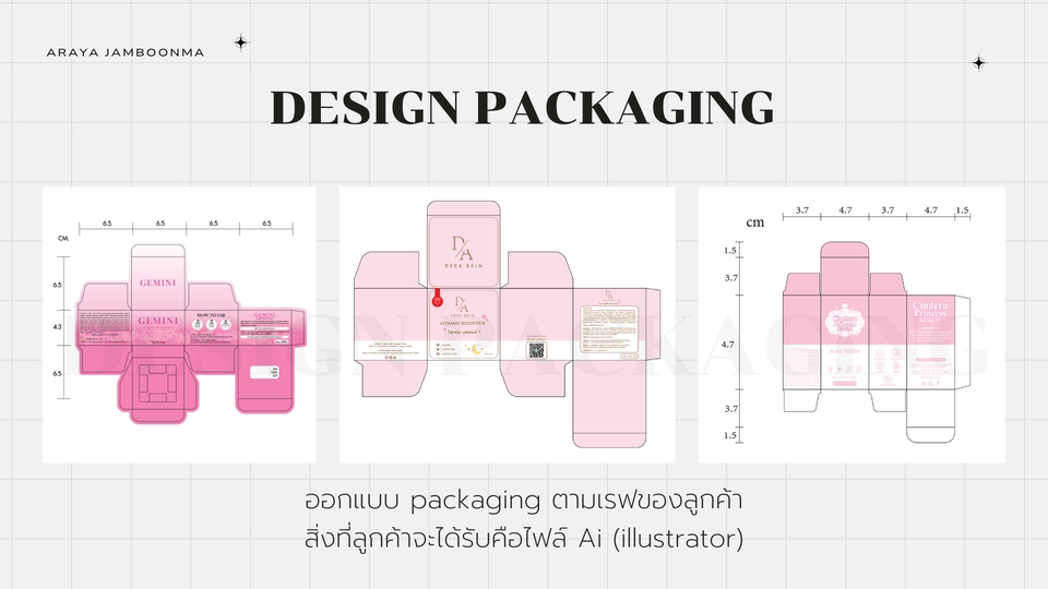 ออกแบบบรรจุภัณฑ์ แพ็คเกจจิ้ง กล่องสินค้า บรรจุภัณฑ์สินค้า