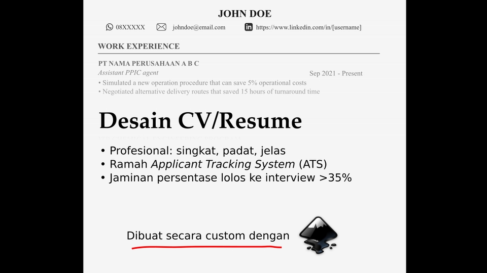 Portfolio & Resume - Desain CV/Resume PROFESIONAL, TIDAK HANYA CANTIK DESAIN - 1