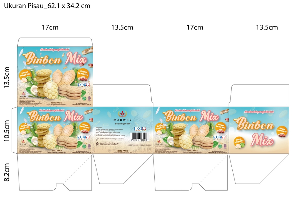 Jasa desain packaging makanan biskuit dengan label unik dan menarik.