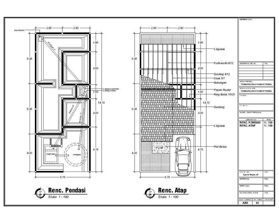 CAD Drawing - GAMBAR RUMAH UNTUK IMB - 8