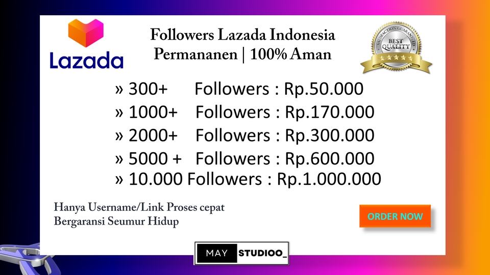 Tambah Followers - FOLLOWERS SHOPEE | LAZADA | TOKOPEDIA | INDONESIA - PERMANEN - 2