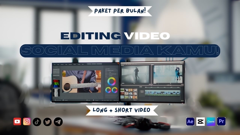 Video Editing - PER BULAN!!! PAKET VIDEO EDITING YOUTUBE SHORT + REELS - 1