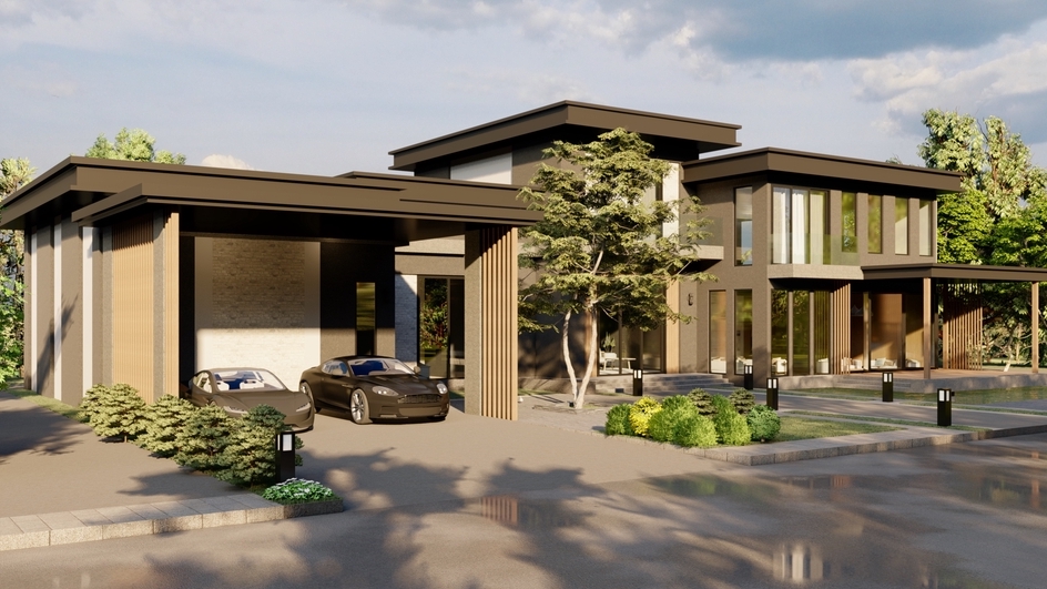 ภาพ 3 มิติ ออกแบบบ้าน ที่พักอาศัย ตกแต่งสวยงาม ด้วยแสงและเงาที่สวยงาม