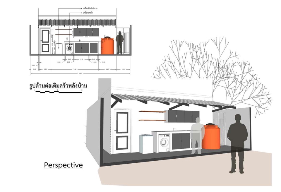 เขียนแบบวิศวกรรมและออกแบบโครงสร้าง - เขียนแบบบ้านพักอาศัย - 7