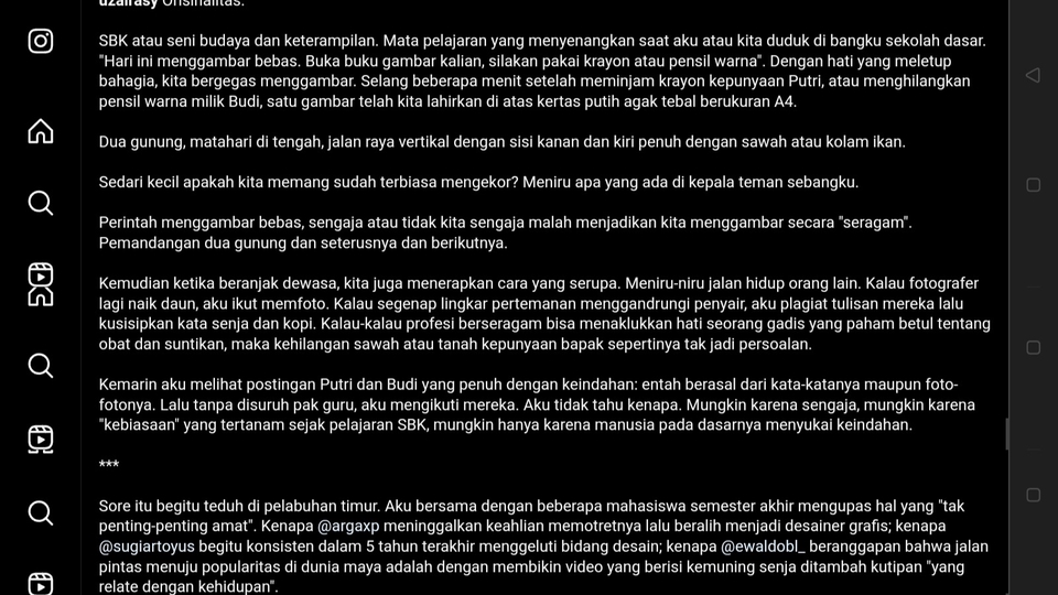 Caption Sosial Media - Caption panjang storytelling di Instagram - 1