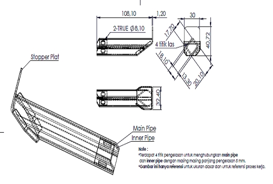 CAD Drawing - Gambar Teknik Spare Part Mesin, Gratis Revisi Sampe OK - 2