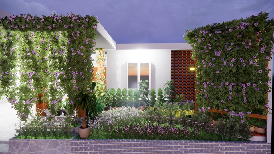 3D & Perspektif - Desain Lanskap Taman Rumah - Taman Lingkungan - 3 Hari Selesai gambar 2D & 3D - 2