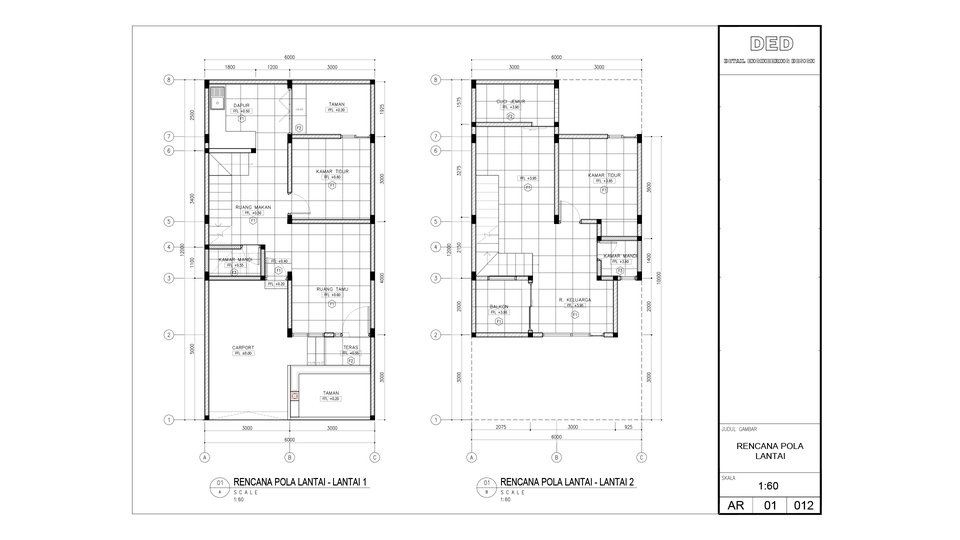 CAD Drawing - Gambar Kerja Rumah Tinggal Mulai dari Rp. 10.000/m2 (Harga bisa dinego) - 10