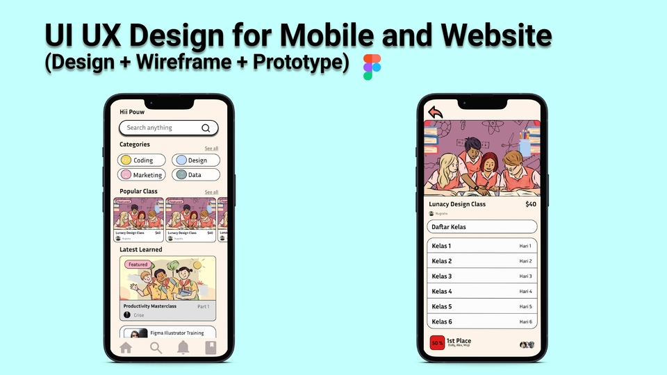 UI & UX Design - UI UX Design for Mobile and Website (Design + Wireframe + Prototype) - 2