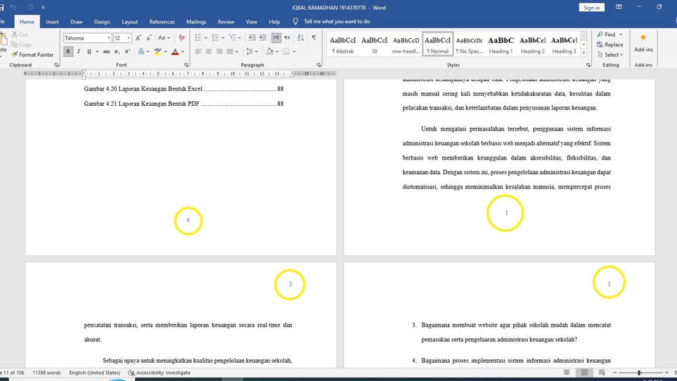 Pengetikan Umum - Pembuatan nomor halaman yang berbeda di Microsoft Word. - 1