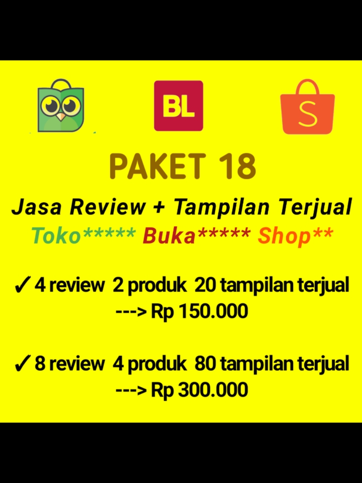 Memberi Review - jasa ulasan review dan tampilan produk terlihat terjual shopee, tokopedia, bukalapak - 3