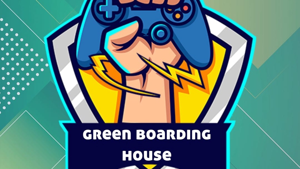 Desain logo esport Green Boarding House, jasa desain logo online murah, buat logo komunitas gaming