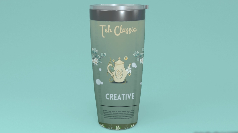 Desain Kemasan Botol Minuman Teh Klasik Unik