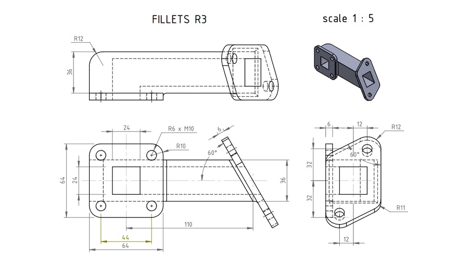 CAD Drawing - MENGGAMBAR 2D BAGIAN MEKANIK DENGAN AUTOCAD SOLIDWORKS REVISI TAK TERBATAS - 10