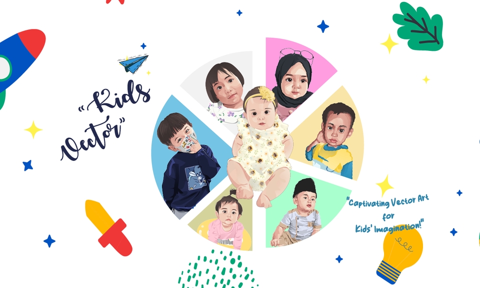 Gambar Potret - Desain Vektor Caricatur Bayi Kilat dalam 24 Jam - 2