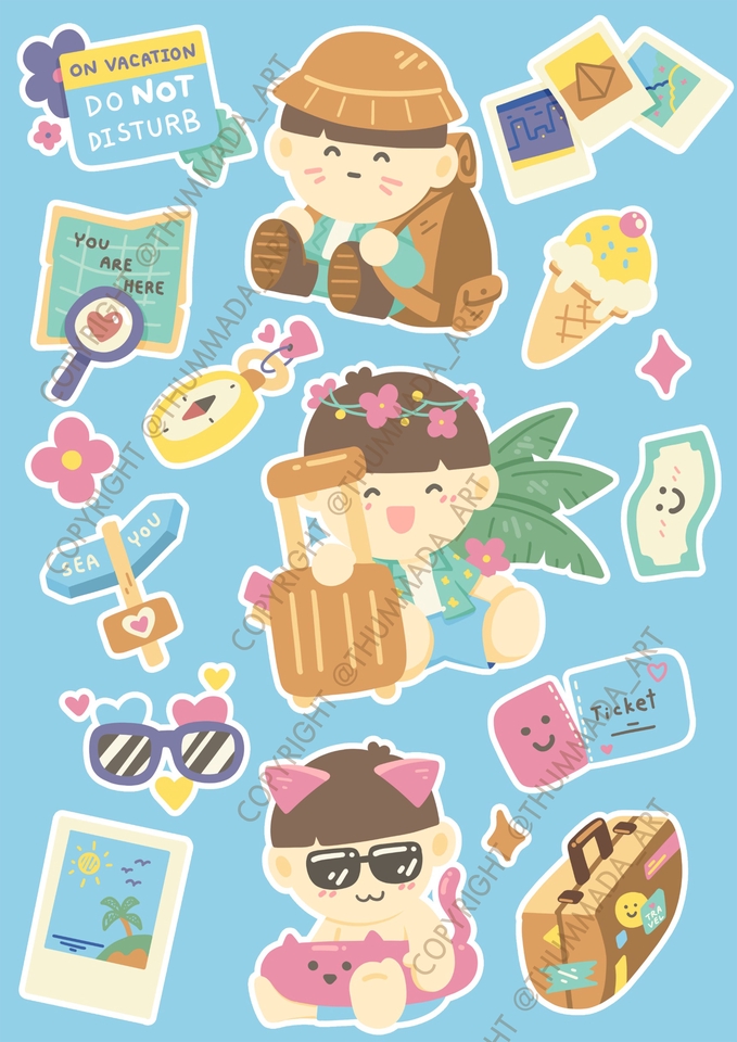 ออกแบบสติ๊กเกอร์ - ออกแบบ Sticker sheets, Sticker Dicut - 18