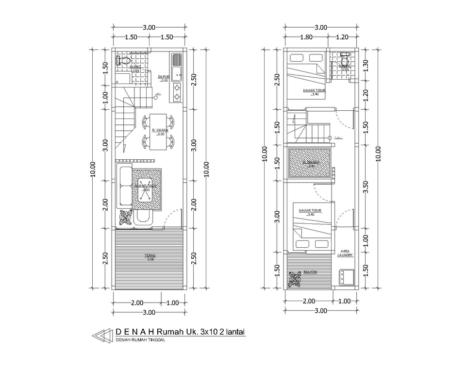 CAD Drawing - Jasa Gambar denah rumah 2D harga per rumah - Sehari bisa jadi - 2