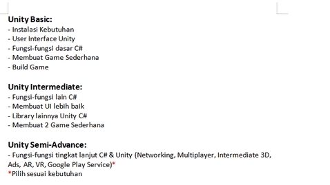 Kursus Pemrograman Game dengan Unity untuk Pemula sampai Mahir