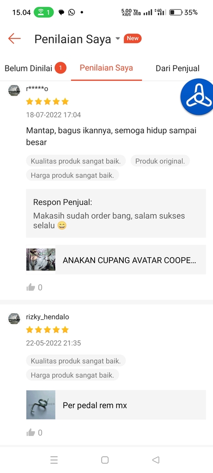 Memberi Review - Review positif e-commerce shope Tokopedia Bukalapak Gmaps Dll - 2