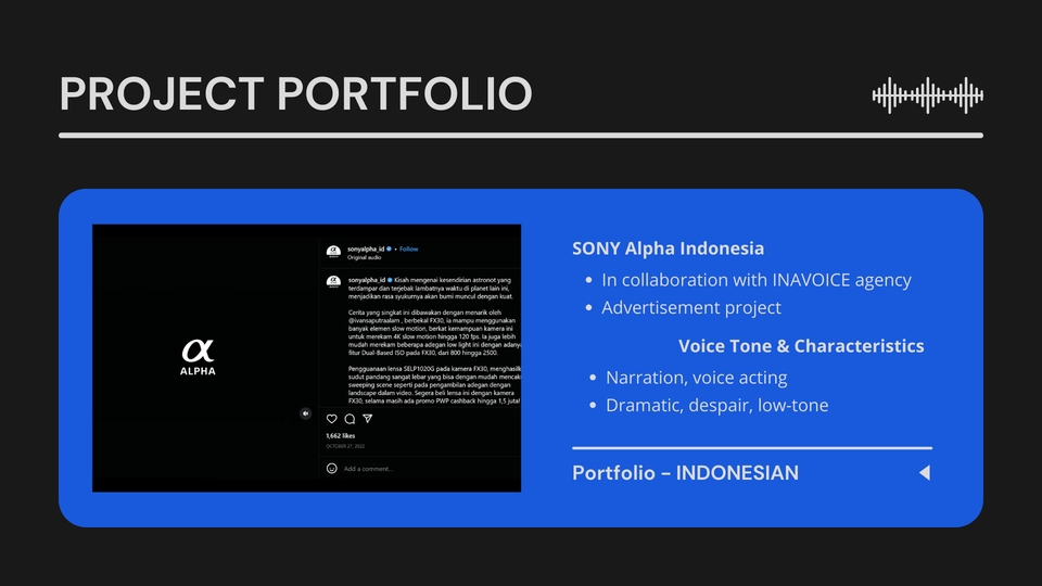 Sulih suara (dubbing, looping) - Professional Male Voice Over Service - IND, ENG, JAP, etc. - 7