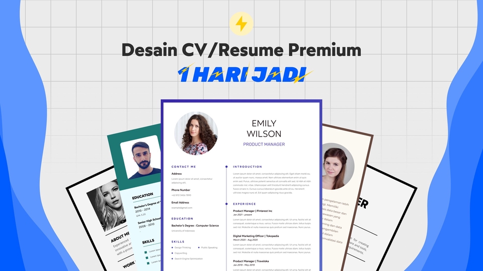 Portfolio & Resume - Desain CV / Resume Premium - 1 Hari Jadi - 1