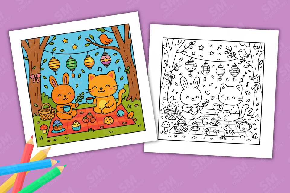 อื่นๆ - ออกแบบภาพตัวอย่างสมุดระบายสีสุดน่ารัก พร้อมจัดเลย์เอาต์มืออาชีพ - 4